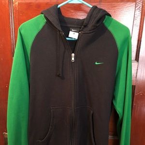 Nike hooded sweatshirt, black/green, XL